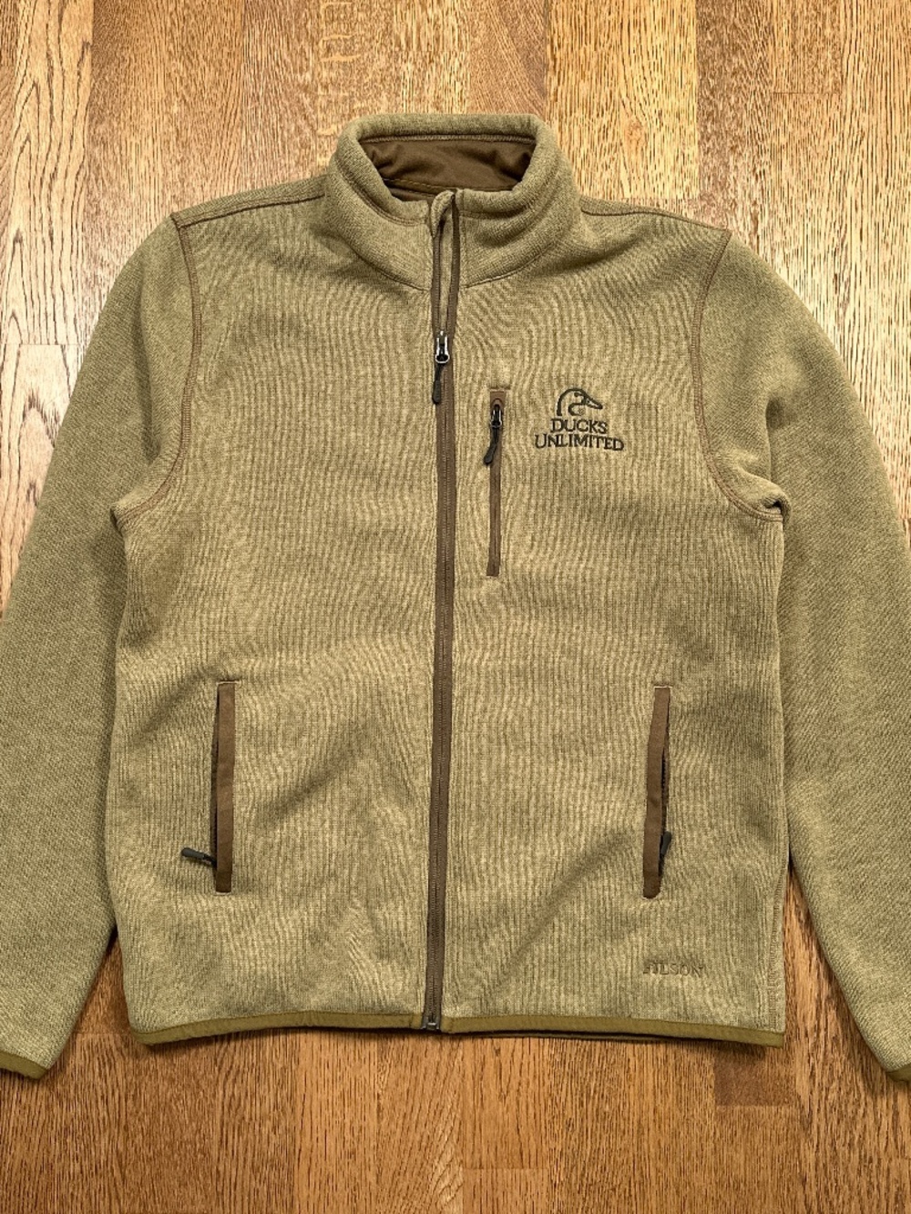 Filson x Ducks Unlimited Ridgeway Fleece Full Zip Vintage Olive Jacket Mens M